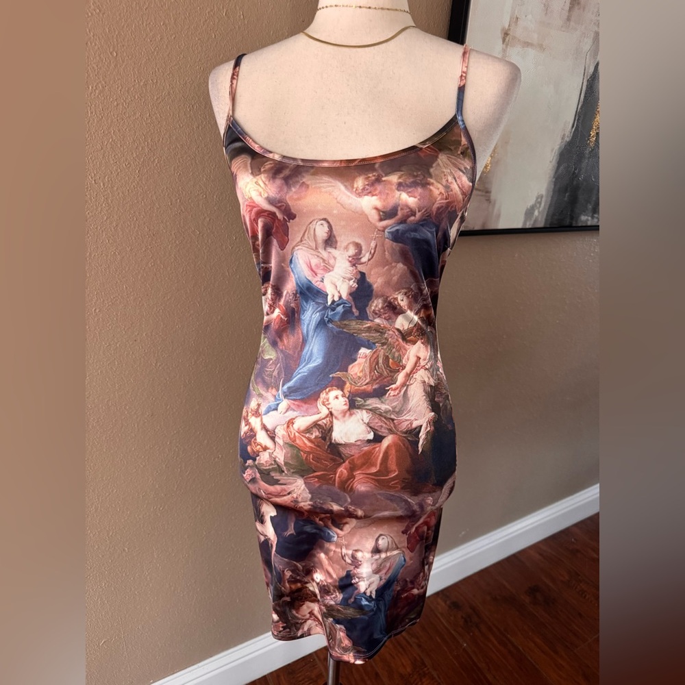 Artistic Print Sleeveless Dress